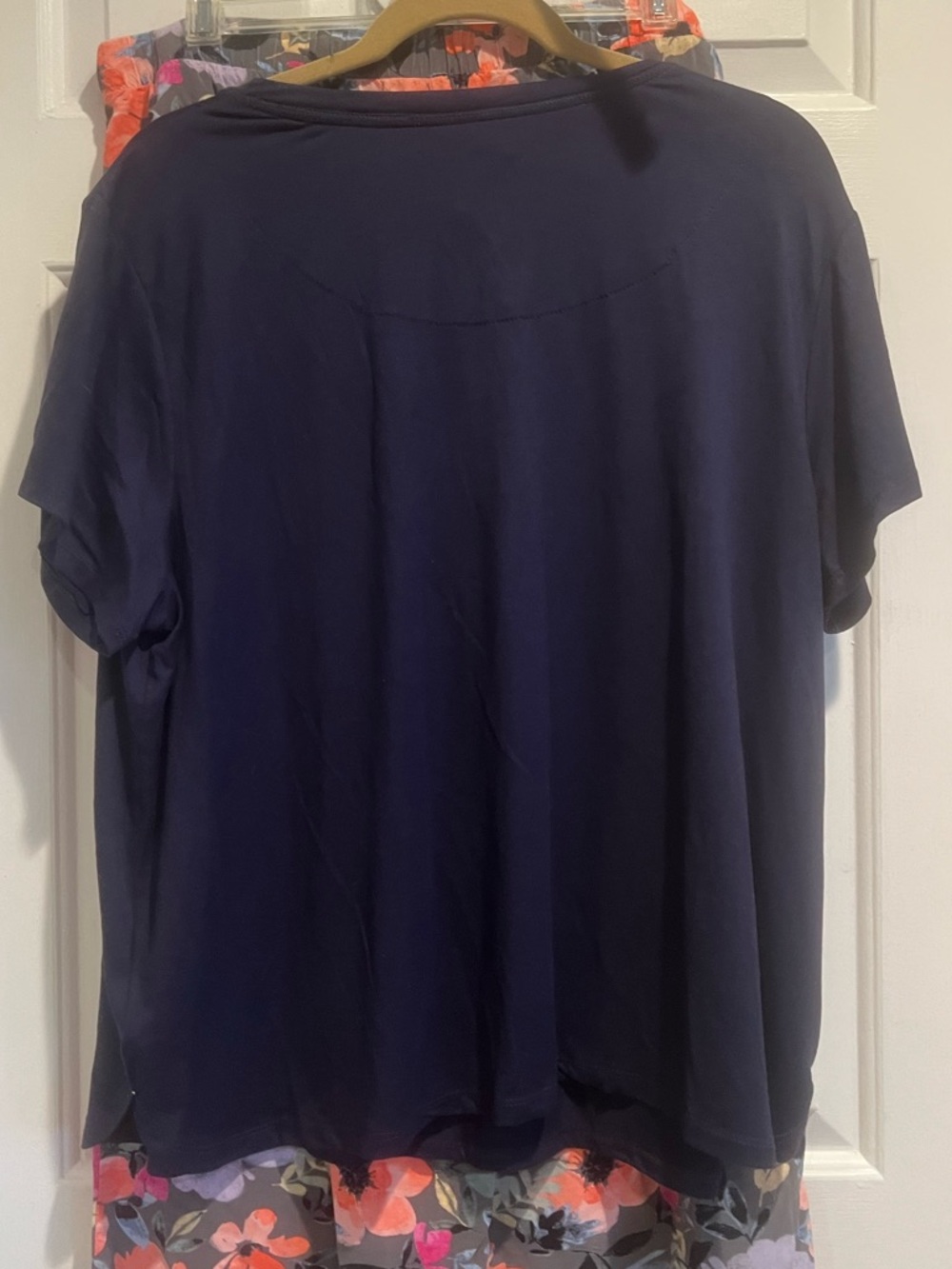 Cynthia Rowley Navy Tee and Floral Gray Pajama Set - Picture 9 of 12